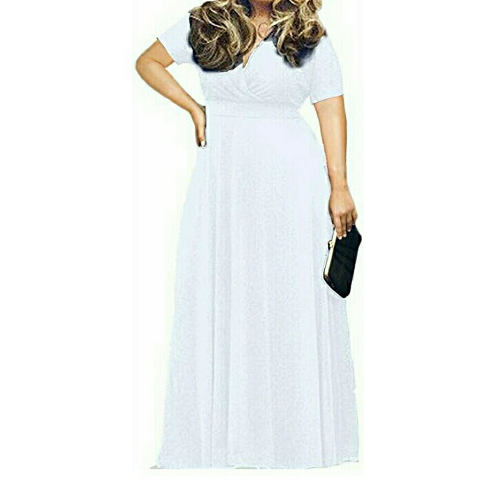 Plus size floor length evening dress